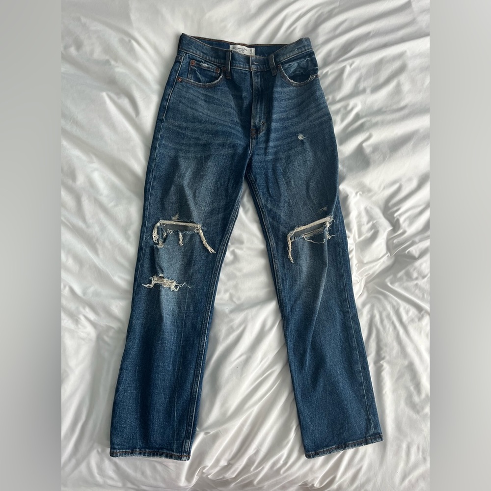 abercrombie and fitch the ankle straight ultra high rise